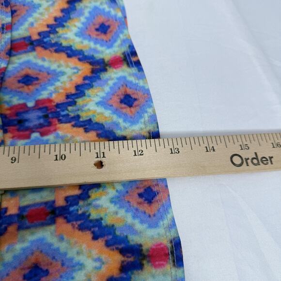 Lucky in Love Skirt Womens Large 12 Purple Multicolor Geometric Tennis Ruffle - Picture 7 of 7